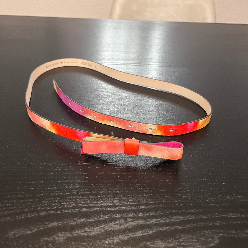 Kate Spade Pink and Orange Bow Belt